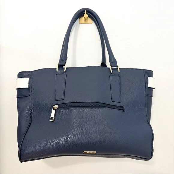 Aldo Greng Tote Bag Vegan Leather Navy Blue Red White - Picture 10 of 12